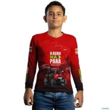 Camisa Agro BRK Vermelha O Agro Não Para com UV50 + -  Gênero: Infantil Tamanho: Infantil P