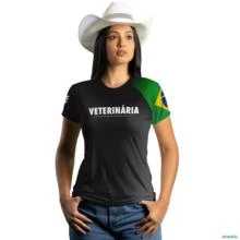 Camiseta de Profissão Brk Veterinária com Uv50 -  Gênero: Feminino Tamanho: Baby Look G