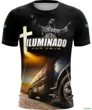Camiseta Agro Brk Caminhoneiro Iluminado por Deus UV50 + -  Gênero: Masculino Tamanho: PP