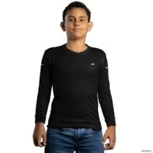 Camisa Casual BRK Unissex Basic Preta com UV50 + -  Gênero: Infantil Tamanho: Infantil M