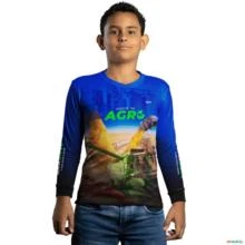 Camisa Agro BRK Azul Made in Agro Cultivo de Soja com UV50 + -  Gênero: Infantil Tamanho: Infantil P