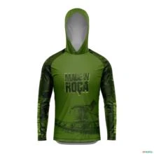 Camisa com Capuz Agro BRK Verde Camo Made in Roça com UV50 + -  Gênero: Masculino Tamanho: P