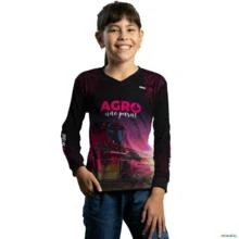 Camisa Agro BRK O Agro Não Para Preta com UV50 + -  Gênero: Infantil Tamanho: Infantil P