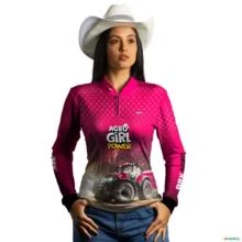 Camisa Agro BRK Feminina Agro Girl Power com UV50+ -  Gênero: Feminino Tamanho: Baby Look XG
