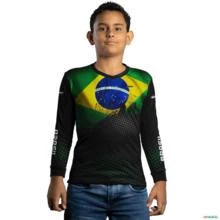 Camisa Agro BRK Bandeira Brasil com UV50 + -  Gênero: Infantil Tamanho: Infantil G1