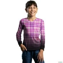 Camisa Country BRK Feminina Xadrez Rosa com UV50 + -  Gênero: Infantil Tamanho: Infantil GG