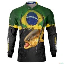Camisa Agro BRK Dourado Brasil com UV50 + -  Gênero: Feminino Tamanho: Baby Look M