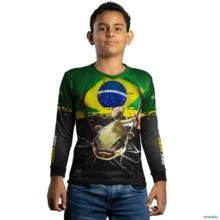 Camisa Agro BRK Pirarara Brasil com UV50 + -  Gênero: Infantil Tamanho: Infantil PP