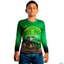Camisa Agro Brk Trator São Bento Verde com UV50+ -  Gênero: Infantil Tamanho: Infantil GG