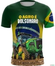 Camiseta Brasil Patriota Agro com Bolsonaro com Uv50  - Tamanho: GG
