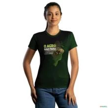 Camiseta Casual BRK Agro Não Para Proteção UV 50+ -  Gênero: Feminino Tamanho: Baby Look XG