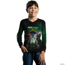 Camisa Agro BRK Preta Tratores com UV50 + -  Gênero: Infantil Tamanho: Infantil PP