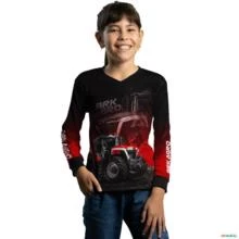 Camisa Agro BRK Trator Vermelho MF 9S com UV50 + -  Gênero: Infantil Tamanho: Infantil G