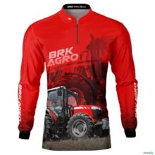 Camisa Agro BRK Trator MF 4707 Vermelho com UV50 + -  Gênero: Masculino Tamanho: P
