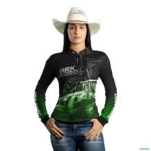 Camisa Agro BRK Trator 1167 Verde com UV50 + -  Gênero: Feminino Tamanho: Baby Look XG