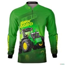 Camisa Agro BRK Trator Verde 7M com UV50+ -  Gênero: Masculino Tamanho: PP