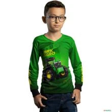 Camisa Agro BRK Trator Verde 7M com UV50+ -  Gênero: Infantil Tamanho: Infantil PP
