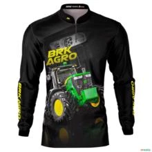 Camisa Agro BRK Trator 7M Verde e Preto com UV50+ -  Gênero: Masculino Tamanho: M