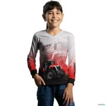 Camisa Agro BRK Trator MF 9S Vermelho Clara com UV50+ -  Gênero: Infantil Tamanho: Infantil P