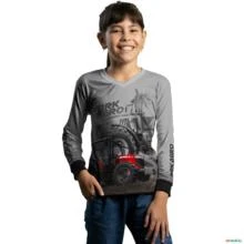 Camisa Agro BRK Trator 4707 Vermelho Clara com UV50+ -  Gênero: Infantil Tamanho: Infantil P