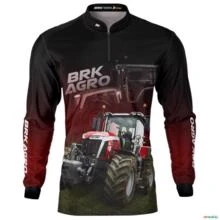 Camisa Agro BRK Trator 8S Vermelho Escura com UV50+ -  Gênero: Masculino Tamanho: G