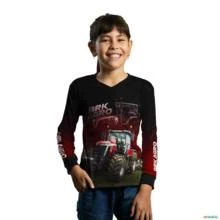 Camisa Agro BRK Trator 8S Vermelho Escura com UV50+ -  Gênero: Infantil Tamanho: Infantil PP