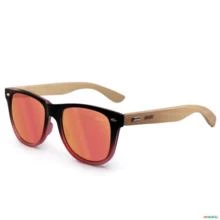 Óculos de Sol BRK Redondo Bambu com Lente Polarizada Vermelha
