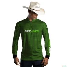 Camisa Agro BRK Mescla Verde com Proteção UV50+ -  Gênero: Masculino Tamanho: GG