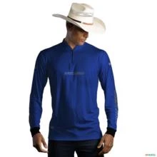 Camiseta Agro Básica BRK Azul com Proteção UV50+ -  Gênero: Masculino Tamanho: GG