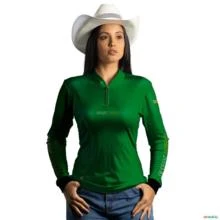 Camiseta Agro Básica BRK Verde com Proteção UV50+ -  Gênero: Feminino Tamanho: Baby Look PP