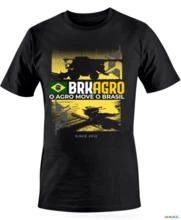 Camiseta Agro Brk O Agro Move o Brasil Algodão Egípcio -  Cor: Preto Tamanho: P
