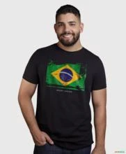 Camiseta Agro Brk Bandeira Brasil Algodão Egípcio -  Cor: Preto Tamanho: PP