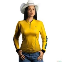 Camisa Agro Básica BRK NH Clean Amarela com UV50 + -  Gênero: Feminino Tamanho: Baby Look P