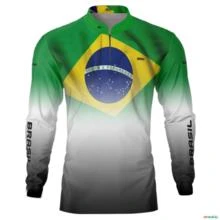 Camisa Agro BRK Brasil Branca com UV50  - Tamanho: Infantil XXG