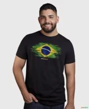 Camiseta Agro Brk Bandeira do Brasil Algodão Egípcio -  Cor: Preto Tamanho: PP