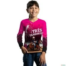 Camisa Agro Feminina BRK Campeã dos Três Tambores Rosa UV50+ -  Gênero: Infantil Tamanho: Infantil PP
