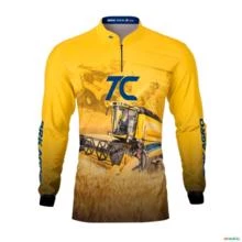 Camisa Agro BRK Amarela Colheitadeira TC com UV50+ -  Gênero: Masculino Tamanho: PP