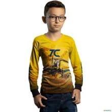 Camisa Agro BRK Amarela Colheitadeira TC com UV50+ -  Gênero: Infantil Tamanho: Infantil PP