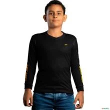 Camisa Agro Básica  BRK Clean Preta Proteção UV50+ -  Gênero: Infantil Tamanho: Infantil P