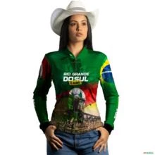 Camisa Agro BRK Colheitadeira e Rio Grande do Sul é Agr UV50+ -  Gênero: Feminino Tamanho: Baby Look PP