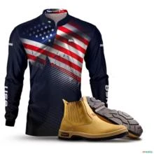 Kit Camisa BRK Estados Unidos com Botina Caramelo