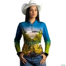Camisa Agro BRK Cultivos Frutas Produtor de Banana Com UV50+ -  Gênero: Feminino Tamanho: Baby Look PP