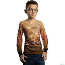 Camisa Agro BRK Criação de Codornas Com Proteção UV50 + -  Gênero: Infantil Tamanho: Infantil PP