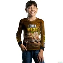 Camisa Agro Brk A Força do Agro Produtor de Codornas com UV50+ -  Gênero: Infantil Tamanho: Infantil G