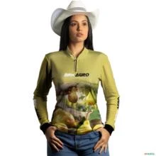 Camisa Agro BRK Cultivo Frutas Produtor de Pera com UV50+ -  Gênero: Feminino Tamanho: Baby Look PP