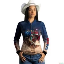 Camisa Agro BRK Rodeio EUA com Proteção UV50+ -  Gênero: Feminino Tamanho: Baby Look M