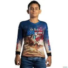 Camisa Agro BRK Rodeio EUA com Proteção UV50+ -  Gênero: Infantil Tamanho: Infantil M