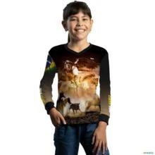 Camisa Agro BRK Team Roping 02 com Proteção UV50+ -  Gênero: Infantil Tamanho: Infantil M