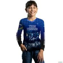 Camisa Agro BRK Cavalo Team Penning Azul Escuro com Proteção UV50+ -  Gênero: Infantil Tamanho: Infantil G1