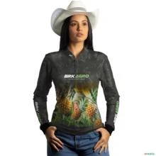 Camisa Agro BRK Cultivo Frutas Produtor de Abacaxi com UV50+ -  Gênero: Feminino Tamanho: Baby Look P